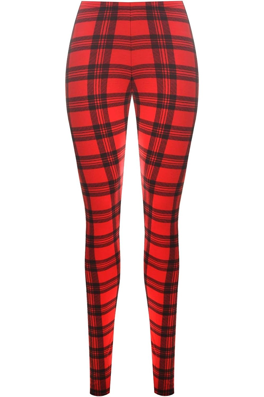 Blue Tartan Check Print Long Leggings For Women 12-14 - Dropwear