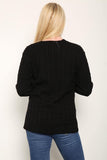 Royal Blue Plus Size Cable Knitted Sweater Top For Women 20-22 - Dropwear