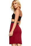 Teal Plus Size Plain Stretch Pencil Midi Skirt For Women 16-18 - Dropwear