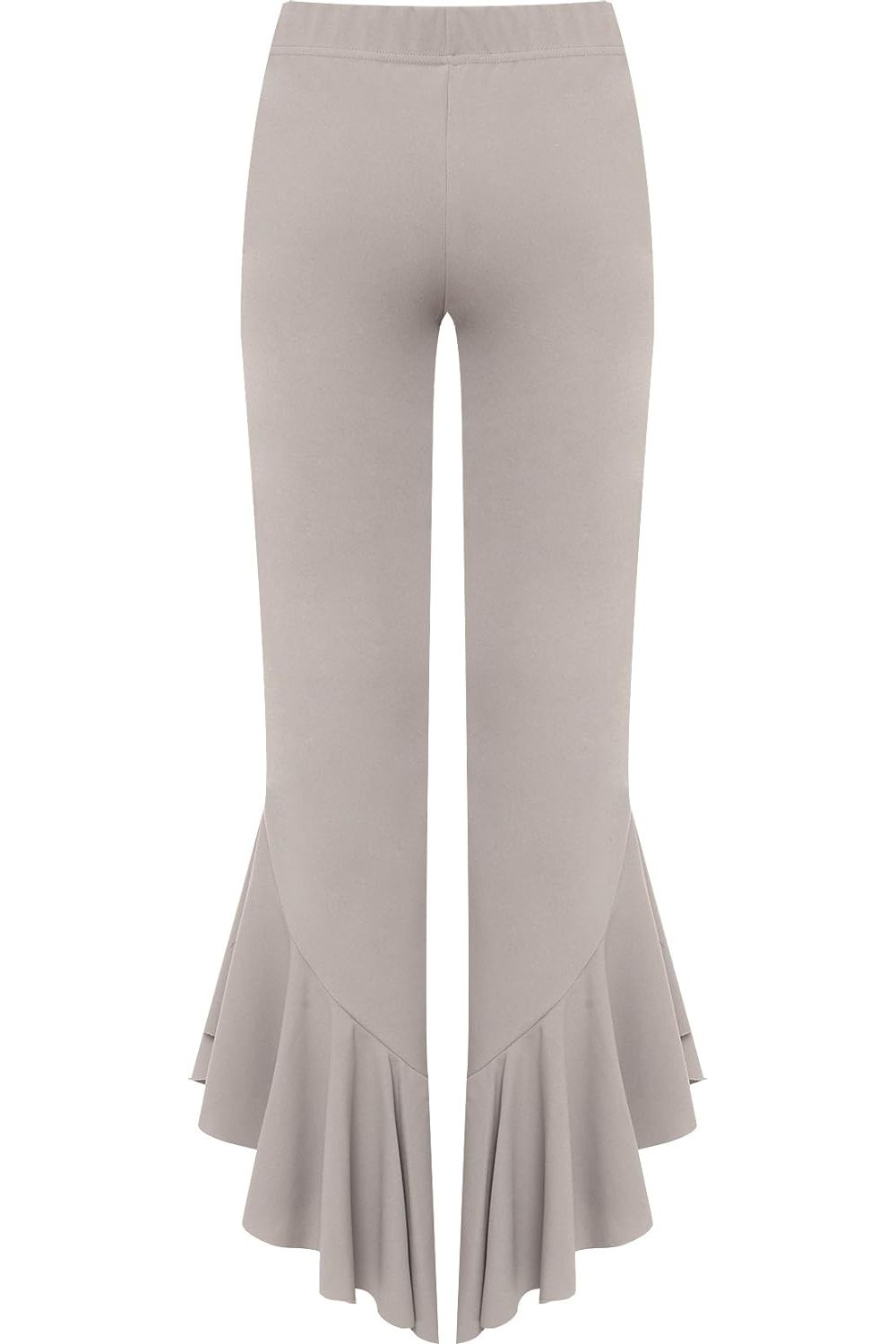 Plus Size Frill Asymmetric Hem Plain Trousers For Women  - Dropwear