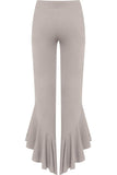 Frill Asymmetric Hem Plain Trousers For Women  - Dropwear