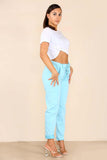 Plus Size Italian Glitter Drawstring Waistband Magic Pants For Women  - Dropwear