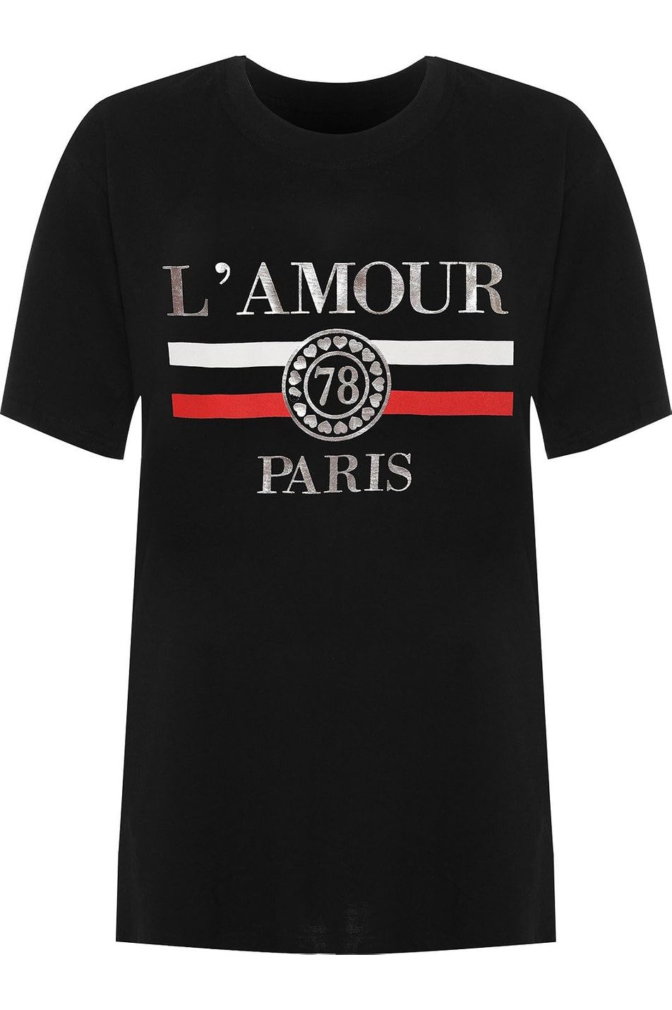 Amour Paris Print Baggy Short Sleeve T-Shirt For Women  - Dropwear