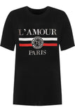 Amour Paris Print Baggy Short Sleeve T-Shirt For Women  - Dropwear