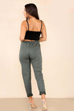 Plus Size Italian Glitter Drawstring Waistband Magic Pants For Women  - Dropwear
