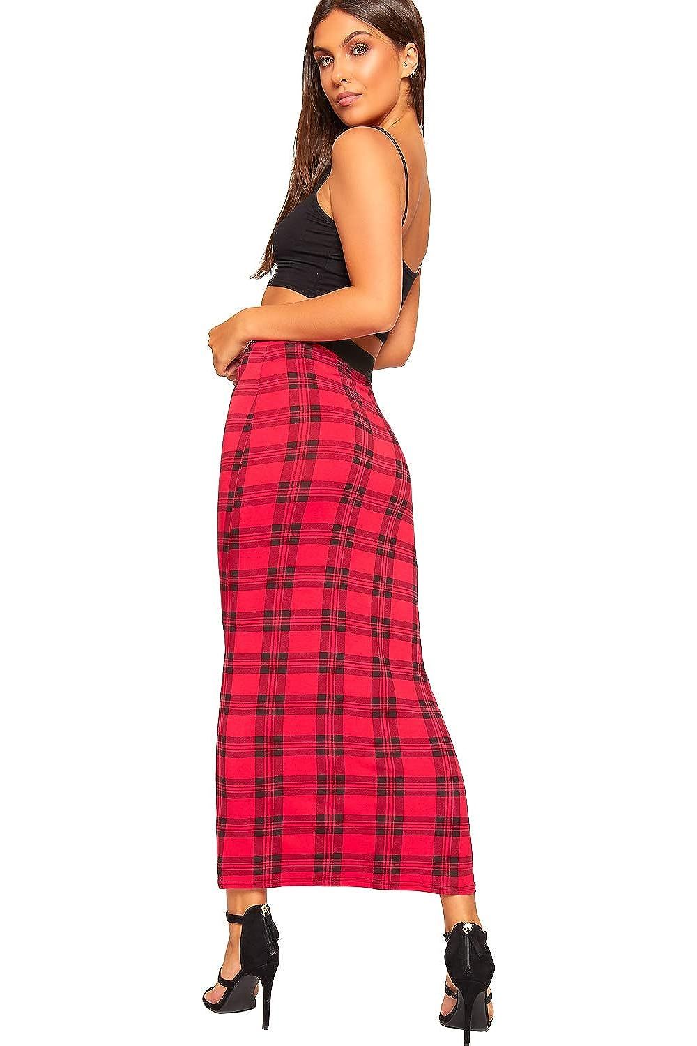 Skull Roses Plus Size High Waist Stretch Long Maxi Skirt For Women 24-26 - Dropwear