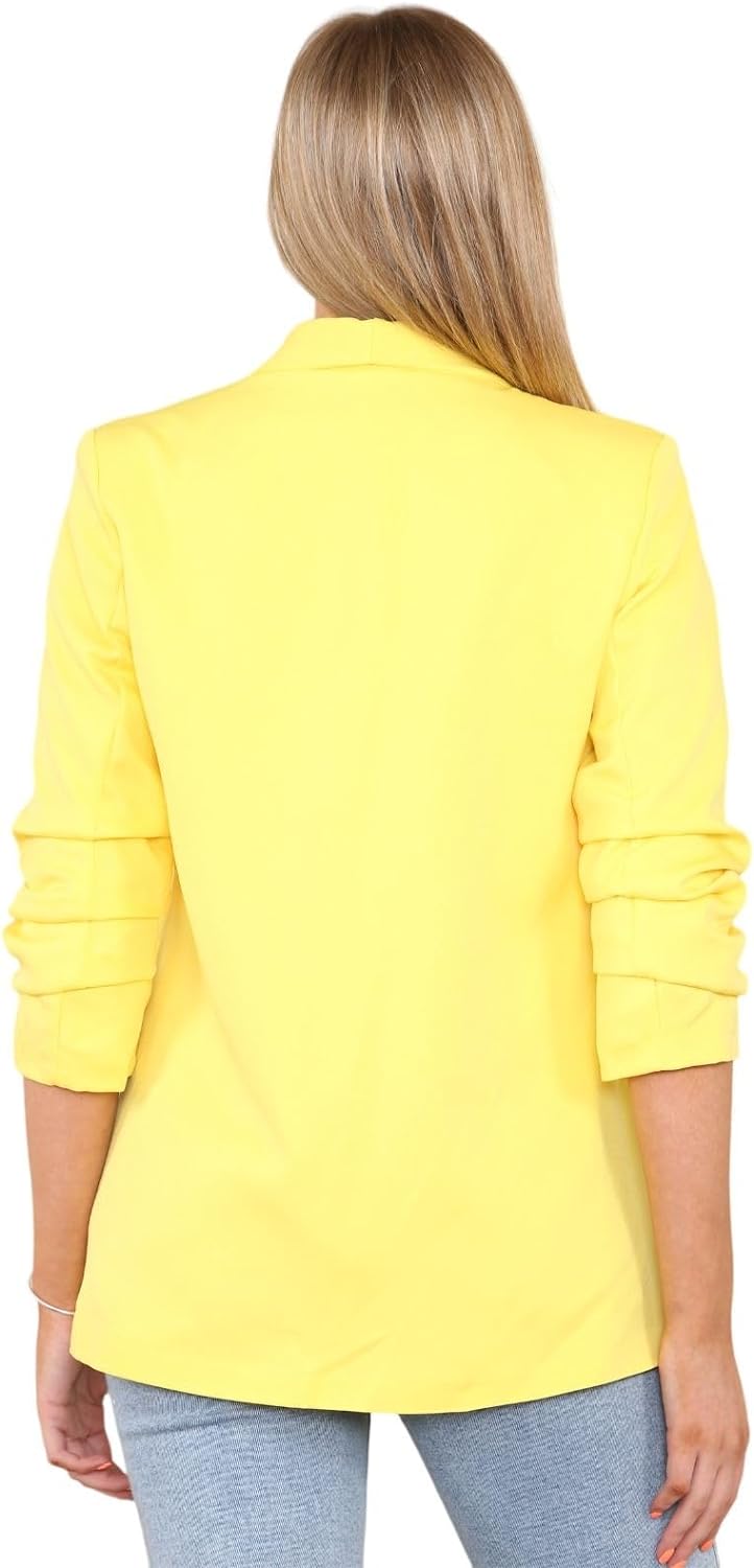 Ruched Sleeve Blazer For Women  - Dropwear