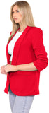 Ruched Sleeve Blazer For Women  - Dropwear