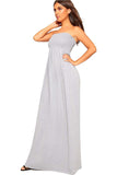 Purple Strapless Sheering Maxi Dress For Women 8-10 - Dropwear