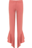 Frill Asymmetric Hem Plain Trousers For Women  - Dropwear