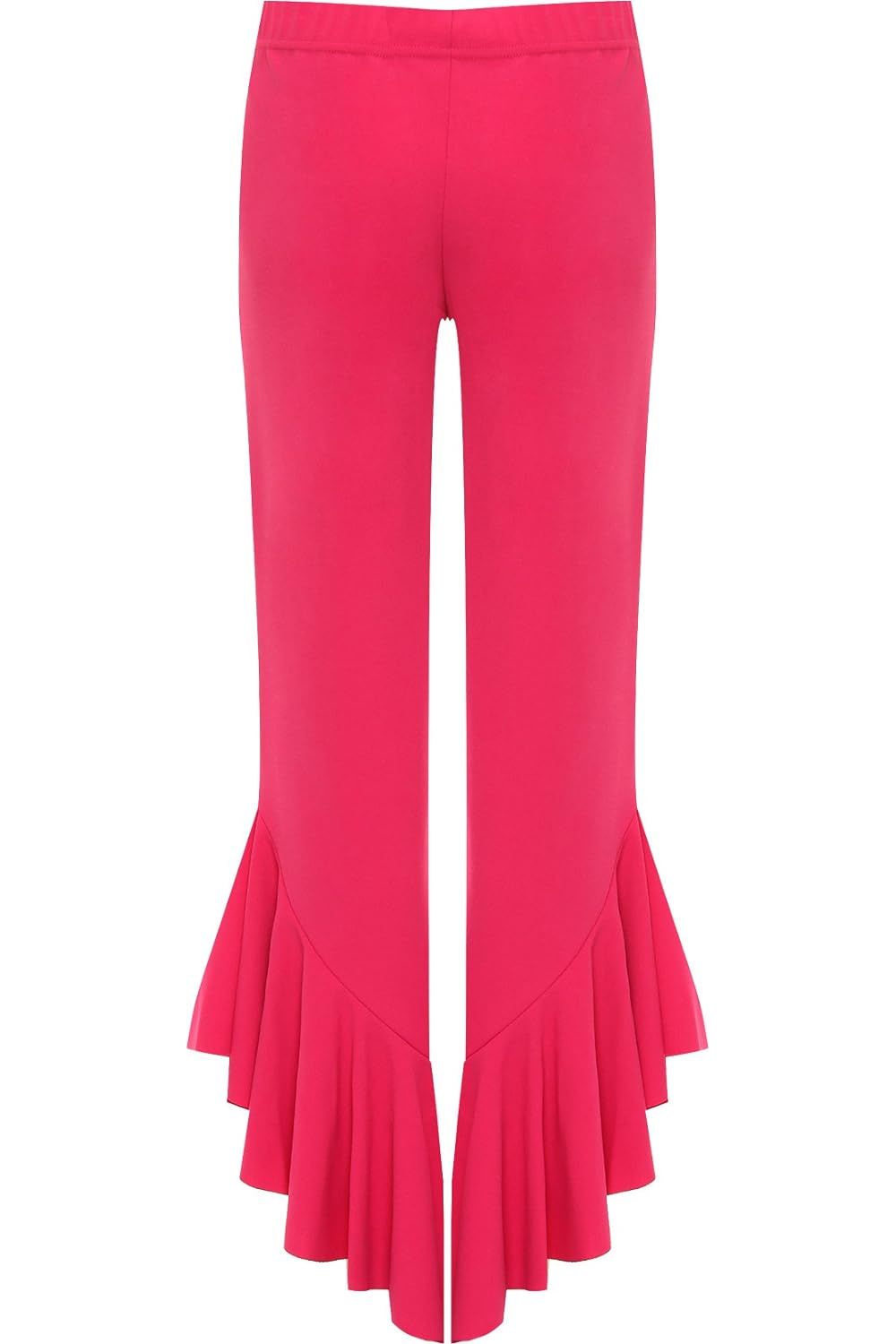 Plus Size Frill Asymmetric Hem Plain Trousers For Women  - Dropwear