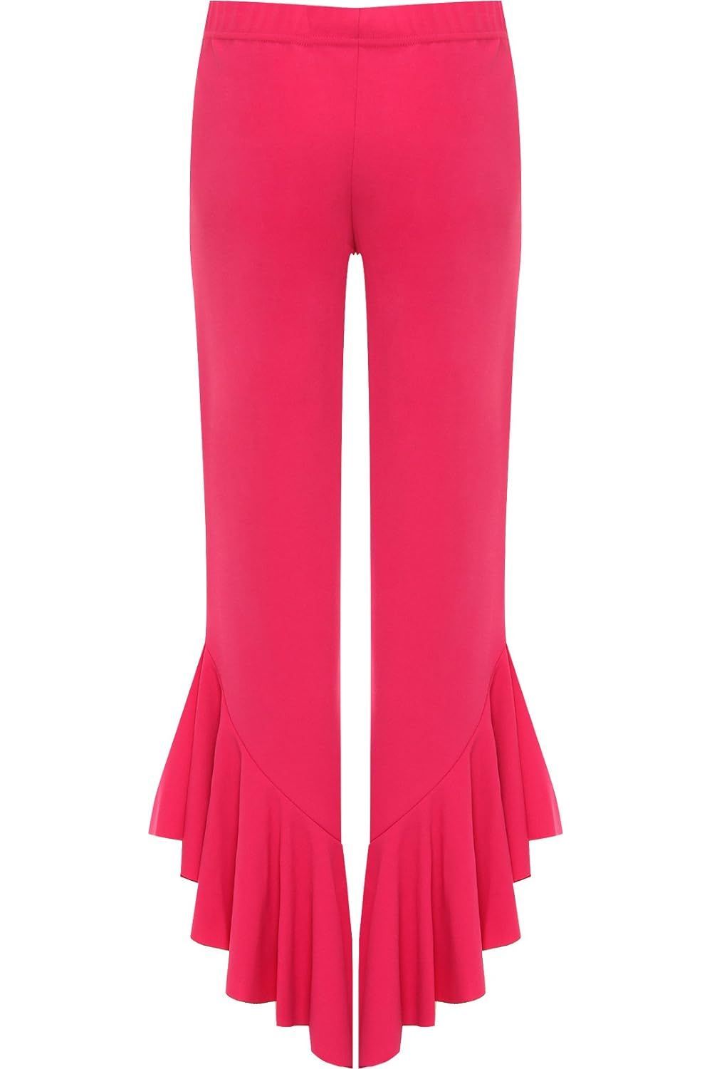 Frill Asymmetric Hem Plain Trousers For Women  - Dropwear