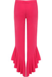 Frill Asymmetric Hem Plain Trousers For Women  - Dropwear