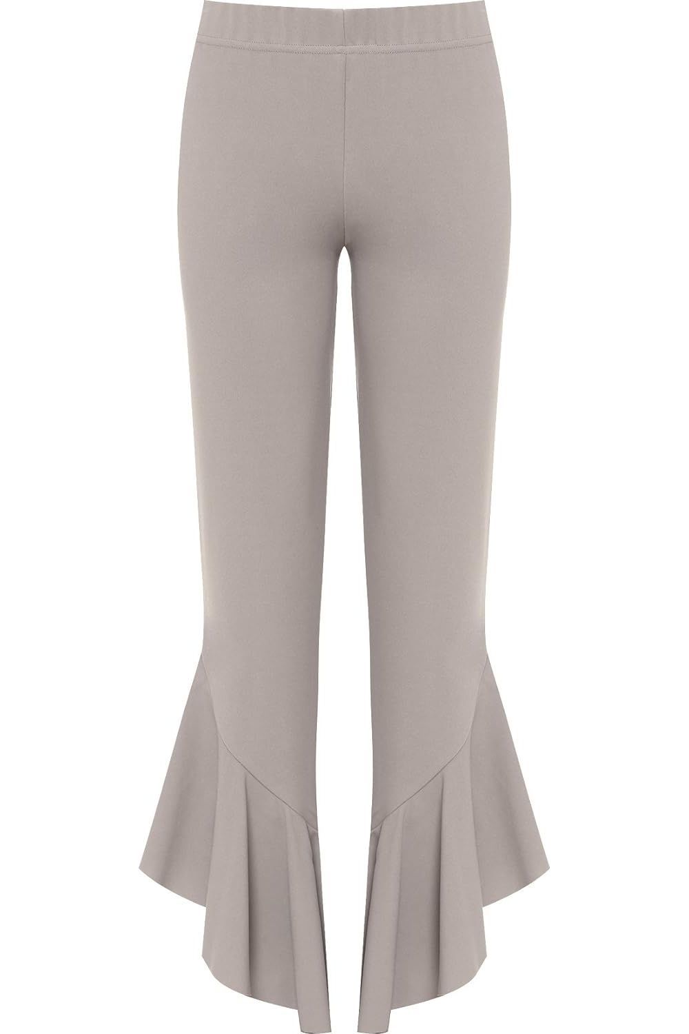 Frill Asymmetric Hem Plain Trousers For Women  - Dropwear