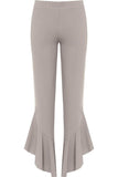 Frill Asymmetric Hem Plain Trousers For Women  - Dropwear