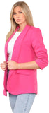 Orange Ruched Sleeve Blazer For Women M - Dropwear