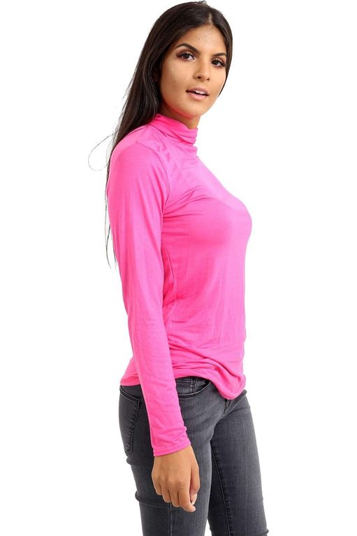 Cream Turtle Neck Long Sleeve Top For Women 12-14 - Dropwear