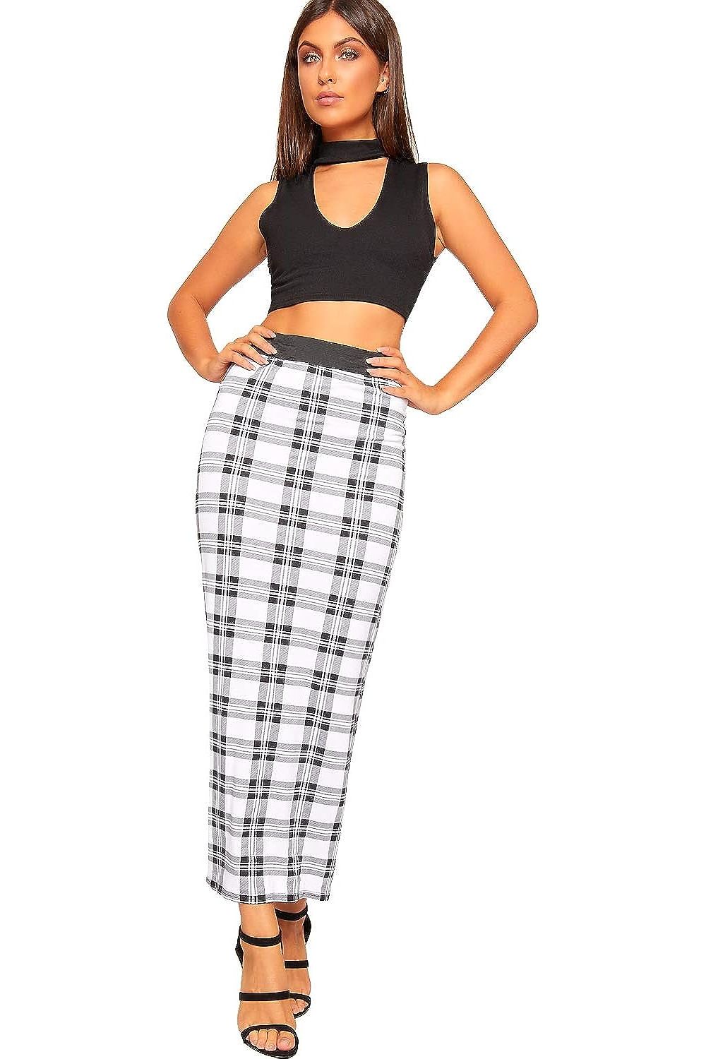 Big Aztec Plus Size High Waist Stretch Long Maxi Skirt For Women 16-18 - Dropwear