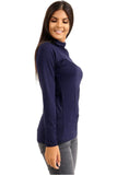 Turquoise Turtle Neck Long Sleeve Top For Women 12-14 - Dropwear