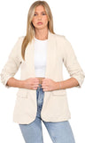 Ruched Sleeve Blazer For Women  - Dropwear