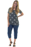 White Ladies 3/4 Elasticated Trouser Shorts For Women 16 - Dropwear