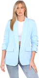 Ruched Sleeve Blazer For Women  - Dropwear