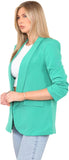 Stone Ruched Sleeve Blazer For Women M - Dropwear