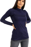 Turquoise Turtle Neck Long Sleeve Top For Women 8-10 - Dropwear