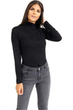 Beige Plus Size Turtle Neck Long Sleeve Top For Women 16-18 - Dropwear