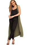 White Sleeveless Maxi Cardigan For Women 12-14 - Dropwear