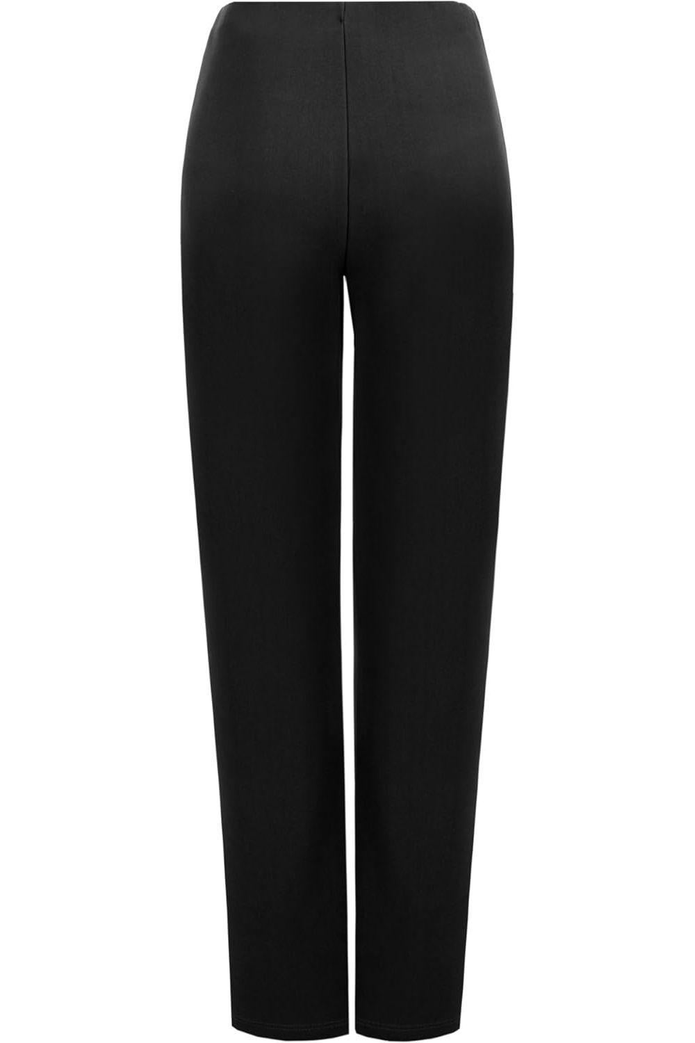 Black Straight Leg Stretch Ribbed Trouser For Women 12-14 - Dropwear