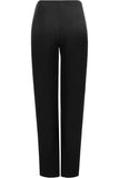 Black Straight Leg Stretch Ribbed Trouser For Women 12-14 - Dropwear