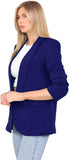 Ruched Sleeve Blazer For Women  - Dropwear