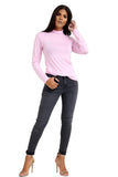 Cerise Turtle Neck Long Sleeve Top For Women 8-10 - Dropwear
