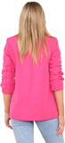 Jade Green Ruched Sleeve Blazer For Women L - Dropwear