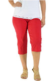 Light Blue Ladies 3/4 Elasticated Trouser Shorts For Women 14 - Dropwear