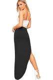 Mocha Side Split Slit Maxi Skirt For Women 8-10 - Dropwear