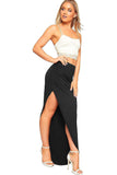 Light Grey Side Split Slit Maxi Skirt For Women 8-10 - Dropwear
