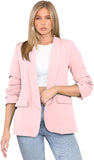 Ruched Sleeve Blazer For Women  - Dropwear