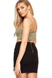 Navy Blue Bralet Crop Stretch Vest Top For Women 12-14 - Dropwear