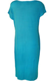 Pink Plain Short Sleeve Jersey Midi Dress For Women 8-10 - Dropwear