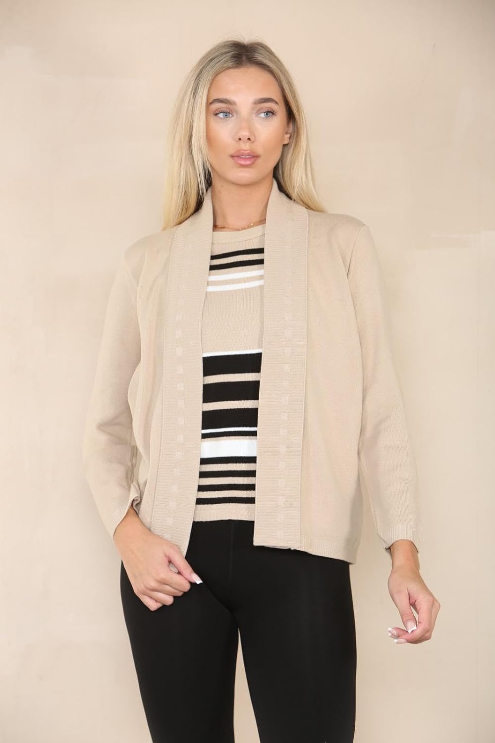 Black Twin Knitted Cardigan For Women 12-14 - Dropwear