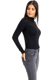 Beige Turtle Neck Long Sleeve Top For Women 8-10 - Dropwear