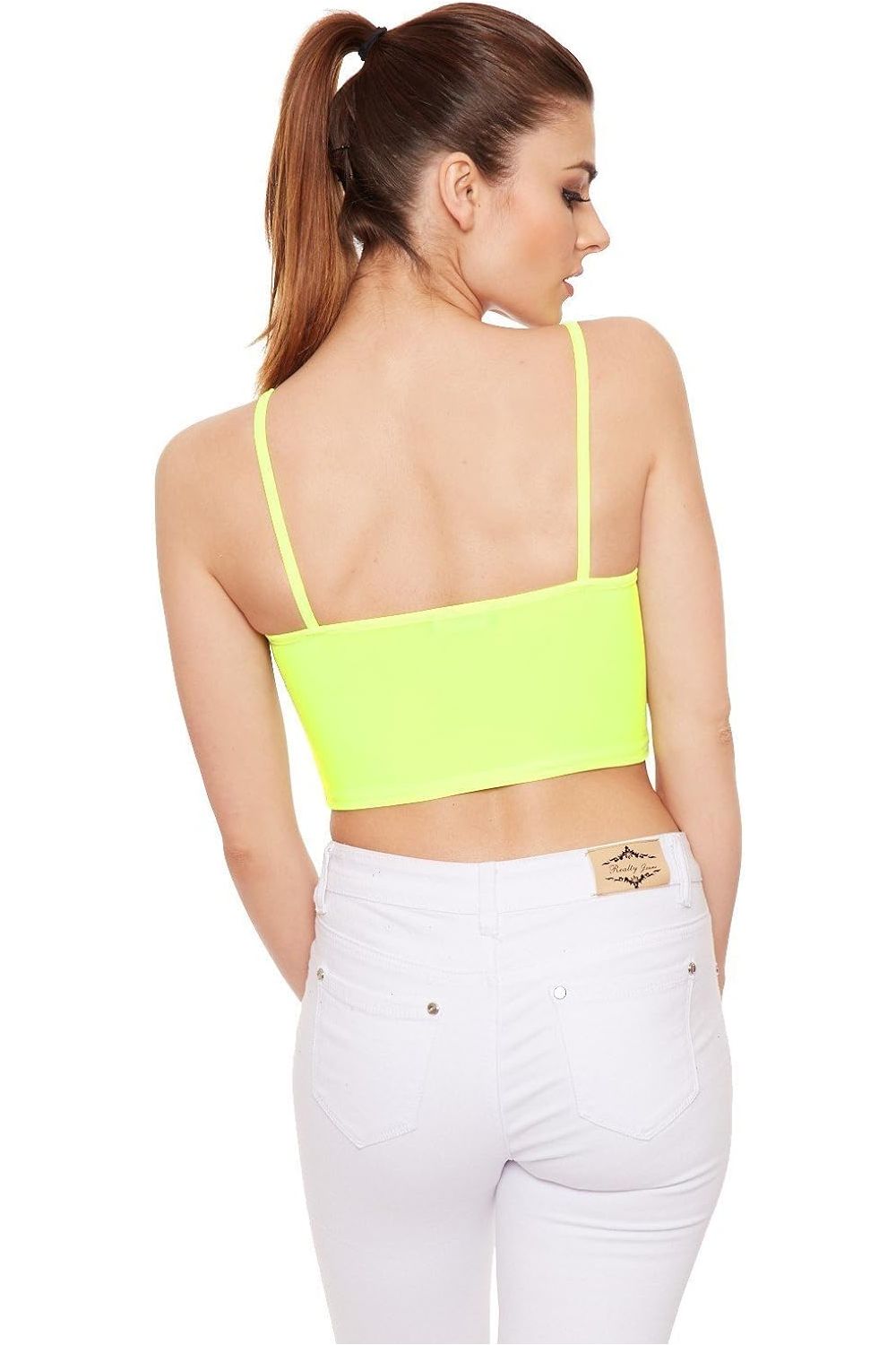 Turquoise Bralet Crop Stretch Vest Top For Women 8-10 - Dropwear