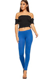 Red Plus Size Plain Long Leggings For Women 16-18 - Dropwear