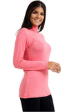 Coral Plus Size Turtle Neck Long Sleeve Top For Women 24-26 - Dropwear
