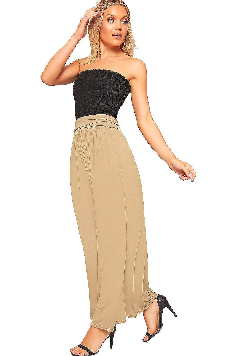 Wine Plus Size Pleated Fold Over High Waist Gypsy Long Maxi Skirt For Women 20-22 - Dropwear