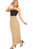 Wine Plus Size Pleated Fold Over High Waist Gypsy Long Maxi Skirt For Women 20-22 - Dropwear
