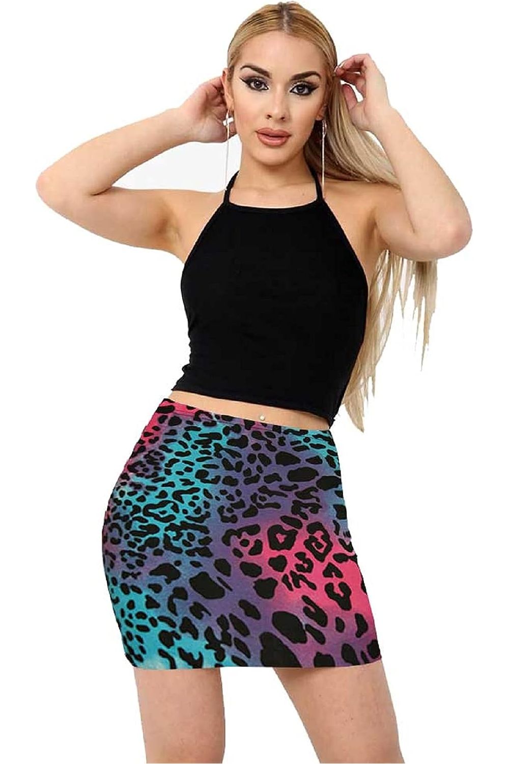 Houndstooth Printed Mini Bodycon Short Skirt For Women 12-14 - Dropwear