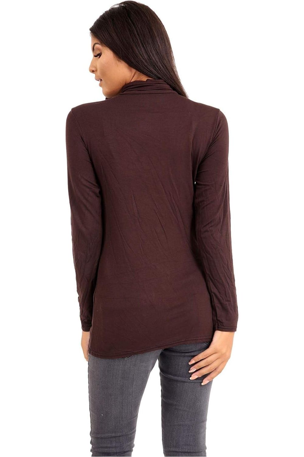 Cerise Plus Size Turtle Neck Long Sleeve Top For Women 16-18 - Dropwear